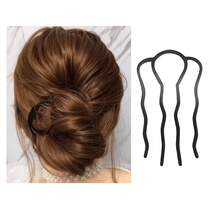 2/4/6 buah Jepit Rambut, Jepit Rambut Bentuk U untuk Sanggul Kasual, Aksesori Alat Penata Rambut French Twist, Warna Polos - MultiWarna - View 3