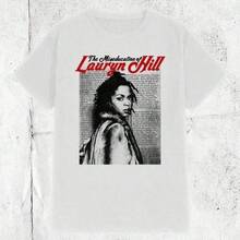 Camisetas estampadas de moda80s 90s Lauryn Hill Singer The Fugees Band T-Shirt,Conjuntos familiares a juego, camisetas divertidas para mujer en español, camisetas para niños y niñas, camisetas del Mundial 2026, camisetas de dibujos animados/anime, camisetas con estampado de gatitos. - Blanco - Ver 1