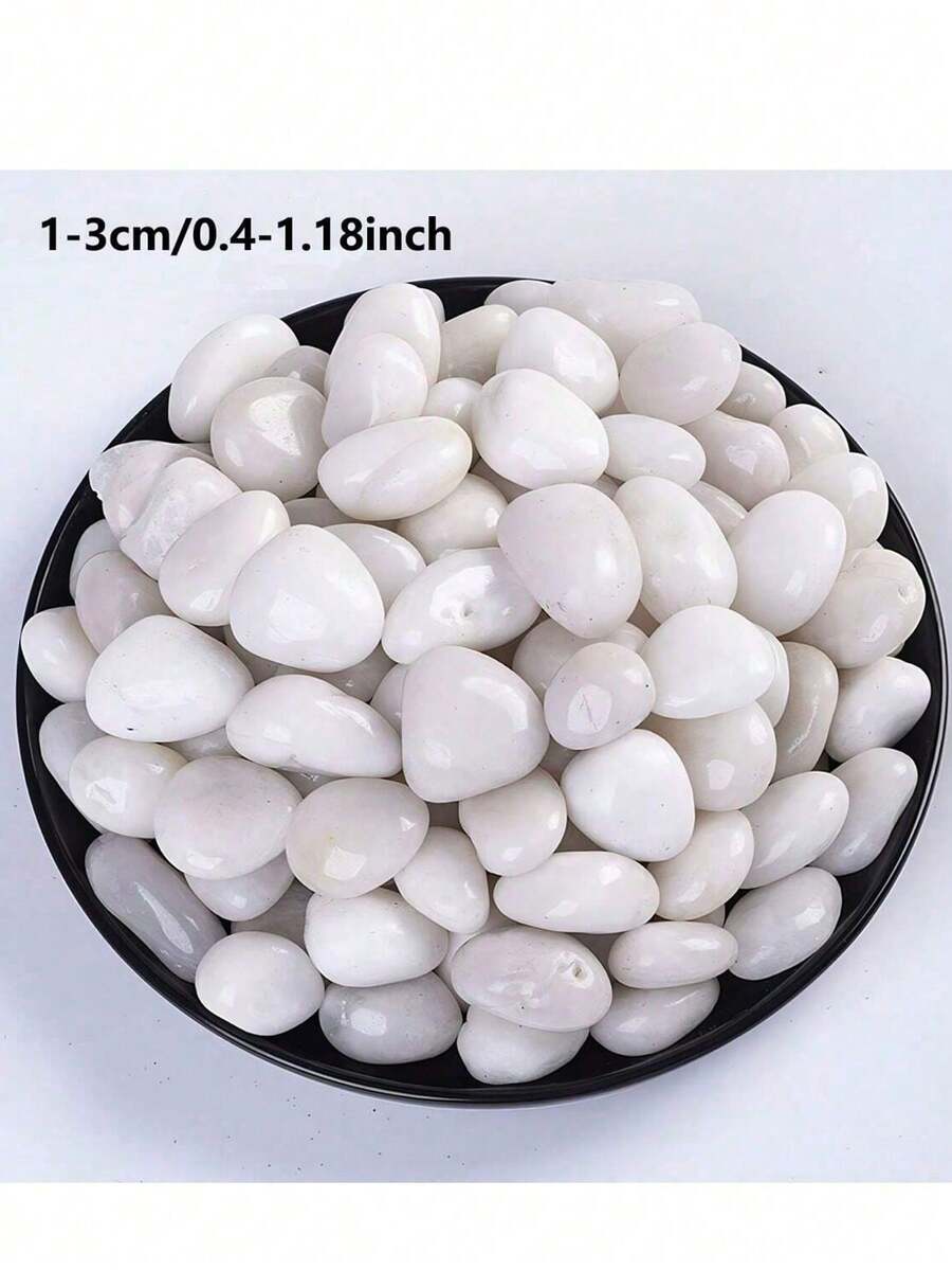Đá trang trí tự nhiên bóng loáng - Đá sông trắng và sỏi đánh bóng, thích hợp cho cây trồng trong nhà, bể cá, cảnh quan sân vườn, trang trí bình hoa | Đồ thủ công mỹ nghệ, Trang trí nhà cửa (Phụ kiện bể cá, Trang trí sân vườn, Trang trí làm vườn) - 1 bộ - Xem 1
