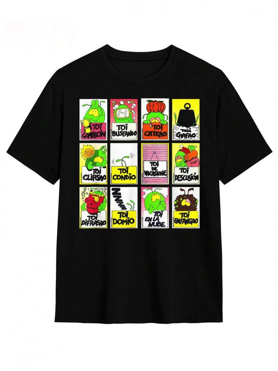 -Shirt Tois 3-90s EGB - Collectible 90s Retro Nostalgic T-Shirt With EGB Geometric Print, Soft And Comfortable, Casual Wear, Machine Washable, Loose And Comfortable Unisex T-Shirt - Back - View 1