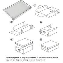 XUCHUN - Caja de almacenamiento decorativa con tapas, juego de 3 cajas de plástico plegables impermeables de varios tamaños para calcetines/oficina blanco - Blanco 3 piezas - Ver 6