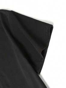Kaos Lengan Pendek Leher Bulat Motif Bendera Inggris London, Hitam, Pakaian Kasual Dasar Sehari-hari untuk Musim Panas - Hitam - View 5