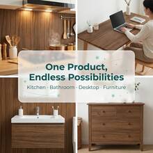 1Roll Real Teak Look, Zero Worry. Waterproof & Tough, A DIY Breeze. - Teak - View 6
