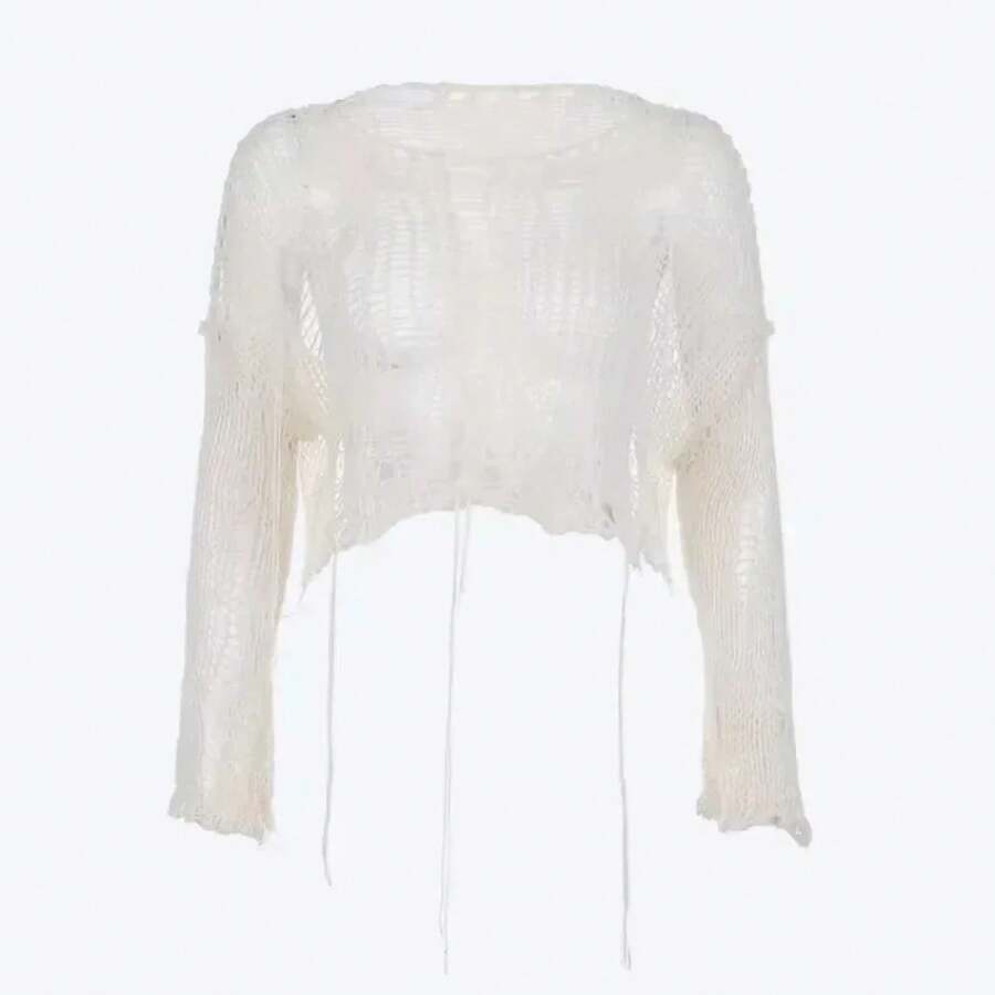 Plus Size Sweaters - Milky White - View 1