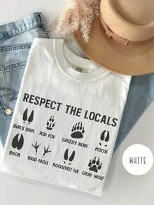 Camiseta de Parque Nacional, Camiseta "Respeta a los Habitantes Locales", Camiseta de Camping, Regalo para Amantes del Camping, Camiseta de Animales Salvajes, Camiseta de Mujer con Diseño de Naturaleza, Camiseta Casual de Algodón con Cuello Redondo para Primavera y Verano, Súper Suave, Camiseta Transpirable de Verano - Regalo Perfecto para Pascua, Día de San Patricio, Día de San Valentín, Día de la Madre para Mamá, Parejas, Familiares y Amigos. - 5-blanco - Ver 1