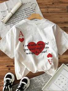 Graphic Print T-Shirt, Casual Short Sleeve Round Neck Top For Summer And Spring, Women's Clothing - Putih - View 3