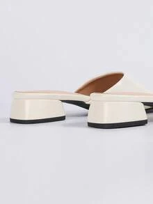 Women's Slip-On Sandals, Square Toe, Open Toe, Chunky Heel, Backless, Slip-On, Fashion Versatile Casual Wear High Heel Mules,Summer Shoes - Beige - View 8
