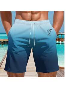 Men's Hawaiian Style 3D Print Casual Beach Shorts - Quick Dry, Drawstring Waist, Perfect For Summer Outings - Multicolor - View 10