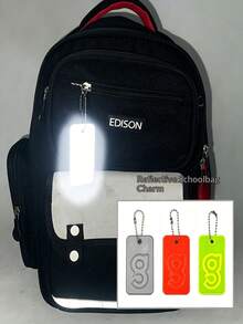 Square Reflective Pendant For Backpack, Outdoor Sports Reflective Charm, Student Safety Reflective Accessory1pcs - Multicolor - View 4
