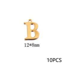 10Pcs 304 Stainless Steel 18K Gold Plated Letter Charms, Alphabet Initial Pendants For DIY Jewelry Making - Pendants - View 53