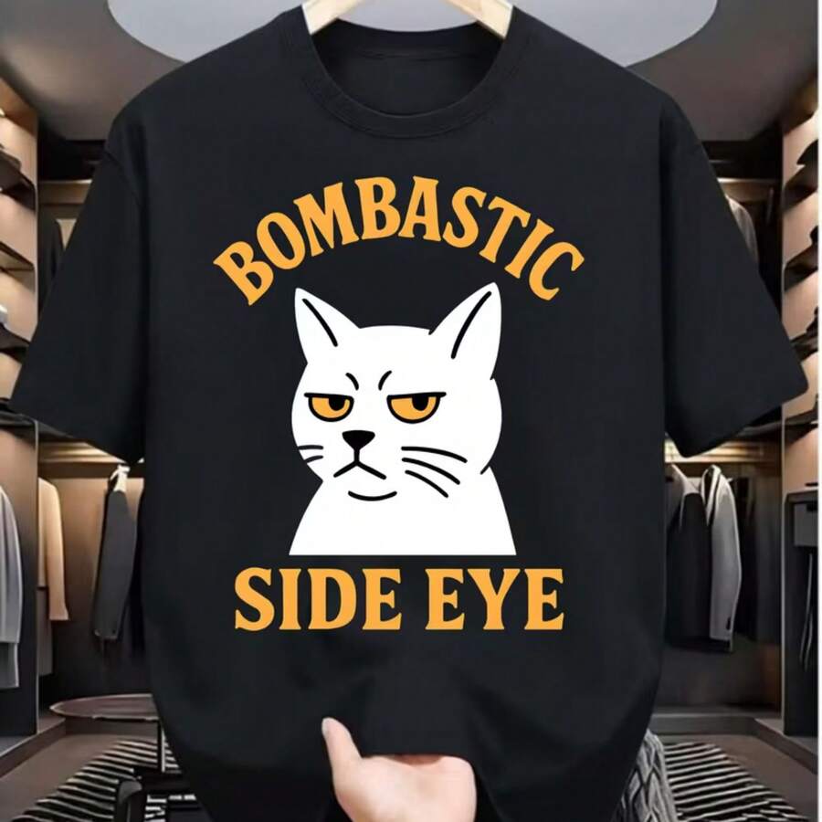 Printed T-Shirt For Men And Women - 黑色 - 查看 1