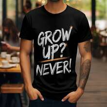 Grow Up... Never-Shirt - Black - View 3