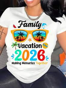 T Shirt Family Vacation 2026 Making Memories Together Tropical Sunglasses Palm Tree Design Summer Holiday Travel Theme For Family Getaway Beach Trip Outing 220g - White - View 2