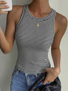 Blusa sin mangas para mujer, de unicolor elegante, adecuada para otoño e invierno - Multicolor - Ver 5