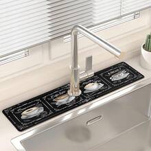 1pc Coffee Pattern Anti-Slip Quick Dry Absorbent Rubber Mat, Suitable For Sink And Faucet, Great For Holiday Gift - Multicolor - View 15