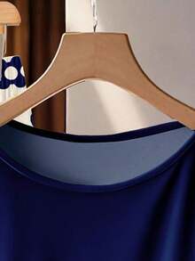 Conjunto de 2 piezas de blusa con corbata de moño y pantalones de pierna recta para mujer - Multicolor 7 - Ver 3