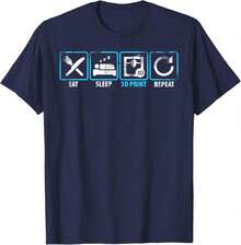 Camiseta de Regalo Tecnológico para Impresora 3D: Come, Duerme, Imprime 3D, Repite Filamento 4I9U - Blanco - Ver 1