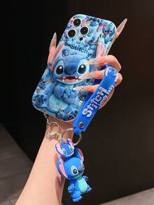 Disney Lilo And Stitch Phone Case : 3D Fluffy Pattern Border Protector Phone Soft Phone Case With A Free Cute Stitch Bracelet Chain Lanyard, Stitch, Lilo, Angel, For Apple 17 Promax 17 Pro 16 15 14 13 12 11 Pro Max XS Max X XR Soft Cover Summer Phone Case - 白色 - 查看 4