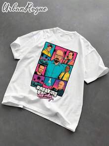 Camiseta para Hombre Casual y Moderna con Estampado de Serie de TV Estilo Pop Art |   Ropa de Hombre con Estilo Playeras Sudaderas y Camisas Cómodas |   Ideal para Uso Diario Trabajo y Salidas |   Fácil de combinar muestra tu estilo - Negro - Ver 1