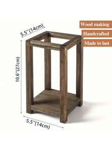 1pc Vintage Wooden Candle Lantern: Rustic Style Candle Lighting Decor, Suitable For Wedding, Christmas, Halloween, Thanksgiving, Birthday Party, Valentine's Day And Tabletop Decoration - Multiple Styles - View 5