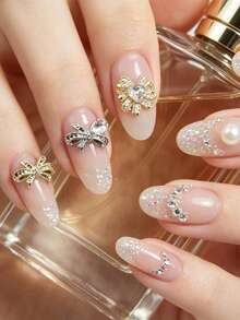 10pcs Nail Art Nail Charm Nail Accessories Y2K Exquisite Luxury Sweet Style Bow Shaped Pink Nail Gem Nail Accessories DIY Nail Accessories Suitable For Nail Salons, Phone Cases, Clothes, Bags, Shoes, As Well As Daily Life And Holiday Parties Nail Charms - Multicolor - View 2