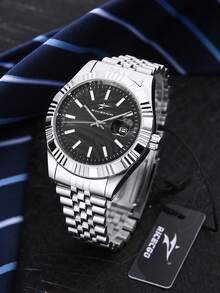 RICECGO Men's Business Calendar Watch, Unique Dial And Exotic Design, Perfect Gift For Daily Commute, Men's Fashion Accessory - Silver - View 7