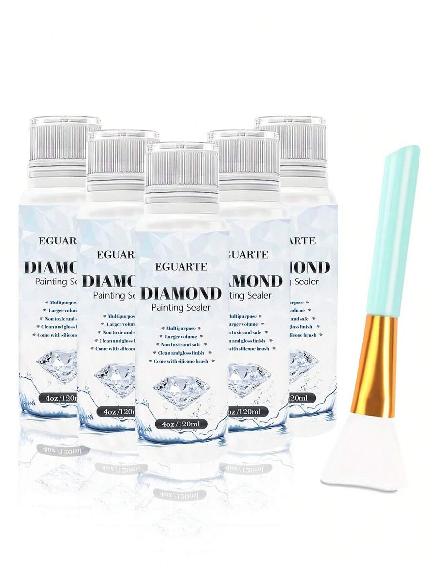 Băng keo dán tranh đính đá 200ml kèm cọ, keo dán tranh đính đá 5D, chất bịt kín lâu bền và tạo hiệu ứng bóng, thích hợp cho tranh đính đá và tranh ghép hình. - Bộ - Xem 1
