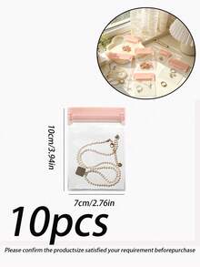 20 cái/40 cái/100 cái túi khóa kéo PVC trong suốt chống oxy hóa cho trang sức, túi nhựa 46 gauge để đóng gói nhẫn và phụ kiện trang sức, túi đựng bông tai và đồ trang trí, 2 cái hộp lưu trữ trên bàn, túi đựng trang sức, kệ tổ chức đa năng trên bàn - EVA màu hồng - Xem 19