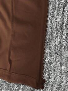 Chaqueta deportiva casual con cremallera en negro y blanco, de manga larga y ajustada, ropa exterior delgada para otoño - Marrón - Ver 7