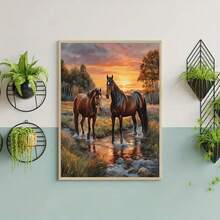 Bộ tranh đính kim cương 5D - Kim cương tròn đầy đủ, họa tiết ngựa, bộ tranh acrylic trang trí nhà cửa, bộ quà tặng tranh đính kim cương không khung. - Xem 13
