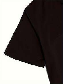 Camiseta de Talla Grande para Mujer con Estampado Divertido de Mono, Cuello Redondo, Lavable a Máquina - Negro - Ver 5