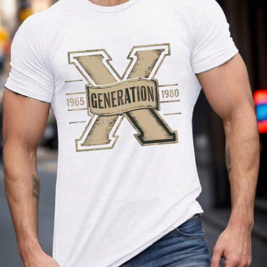Printed T-Shirt For Men And Women - 白色 - 查看 1
