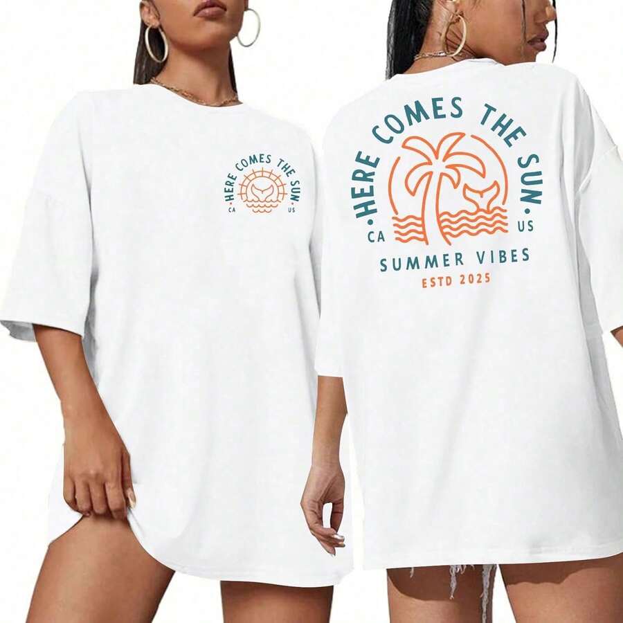Camisetas Extra Grandes ASTANFY para Mujer: Camiseta 'Deserve Day', Camisetas Divertidas con Esqueletos, Camisetas Gráficas Casuales Extra Grandes ACXP - Blanco - Ver 1
