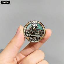 Broche de motocicleta plano 2D, de material de acero inoxidable, con tapa de vidrio redonda, accesorio creativo y único adecuado para mochilas, ropa, cuellos y sombreros - A - Ver 5