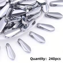 Khoảng 240 hạt cườm hình giọt nước, lỗ ngang, hiệu ứng cánh hoa 3D, mặt dây chuyền đính cườm thủ công tự làm, hạt rời. - Giọt nước dài - Xem 25