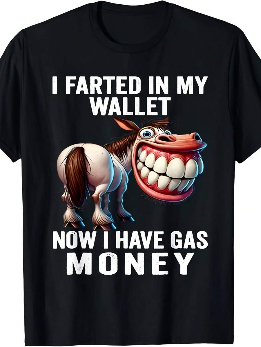 Me Tiré un  en Mi Billetera y Ahora Tengo Dinero para Gasolina Camiseta Divertida Unisex Estilo Igual para Hombres y Mujeres Camiseta de Manga Corta Estampada Verano 2025 Algodón Puro 220G