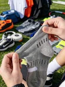 5 Pairs Men's Sports Boat Socks, Anti-Slip, Wear-Resistant, Shock-Absorbing, Mesh Casual Running Short Socks - Multicolor - View 4
