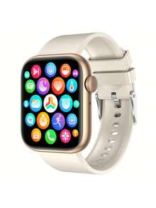 1 chiếc đồng hồ thông minh thể thao unisex theo dõi nhịp tim và gọi điện, tương thích với Android và iOS - Màu be - Xem 14