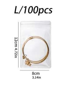 20个/40个/100个装优质PVC透明抗氧化拉链袋，46号塑料袋，非常适合存放珠宝、戒指、耳环和配饰，包含2个时尚桌面收纳盒，多功能桌面整理盒，是阳光旅行、返校必备品、节日送礼、圣诞节、感恩节、新年和情人节庆祝活动的理想之选。 - 無色 - 查看 18