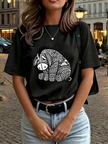 Women T-Shirts - Black - View 4