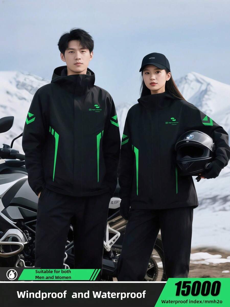 Chaqueta de Lluvia de Moda, Impermeables para Hombres y Mujeres, Chaqueta de Lluvia Impermeable y a Prueba de Viento, Impermeable para Hombres e Impermeable para Mujeres, Impermeable Resistente al Desgaste, Poncho de Lluvia, Impermeable para Viajes, Escalada, Camping, Senderismo, Pesca y Ciclismo