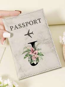 1pc A-Z 26 Letters Fashionable Letter Print Stylish Burgundy Passport Cover, Premium PU Leather Passport Wallet With Multi-Card Pockets For Credit Cards, Boarding Passes, And IDs, Compact And Portable Travel Essentials Organizer For Women, Men - Pink - View 84