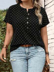 Nueva camiseta de manga corta con cuello en V y estampado de leopardo, talla grande, popular para mujeres en primavera/verano - Multicolor 5 - Ver 4