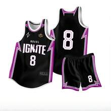 Men Soccer Jerseys - Black and Purple Suit - View 4