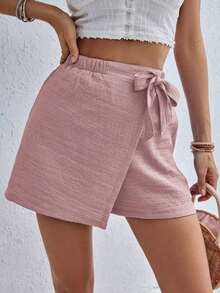 con decoración de lazo casual para señoras, part inferior de verano - Rosa vieja - Ver 3