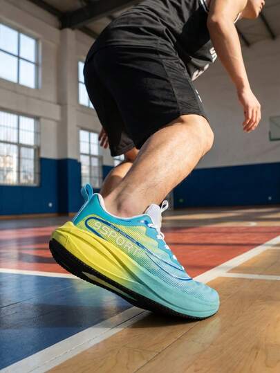 CHAODIAN Men's Basketball Shoes, Summer Mesh Breathable Practical Lightweight Soft Sole Non-Slip Shock Absorbing Sports Shoes, High-Top Basketball Boots