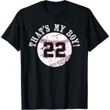 Unique That's My Boy #22 Baseball Player Mom Or Dad Gifts T-Shirt - Black - View 1