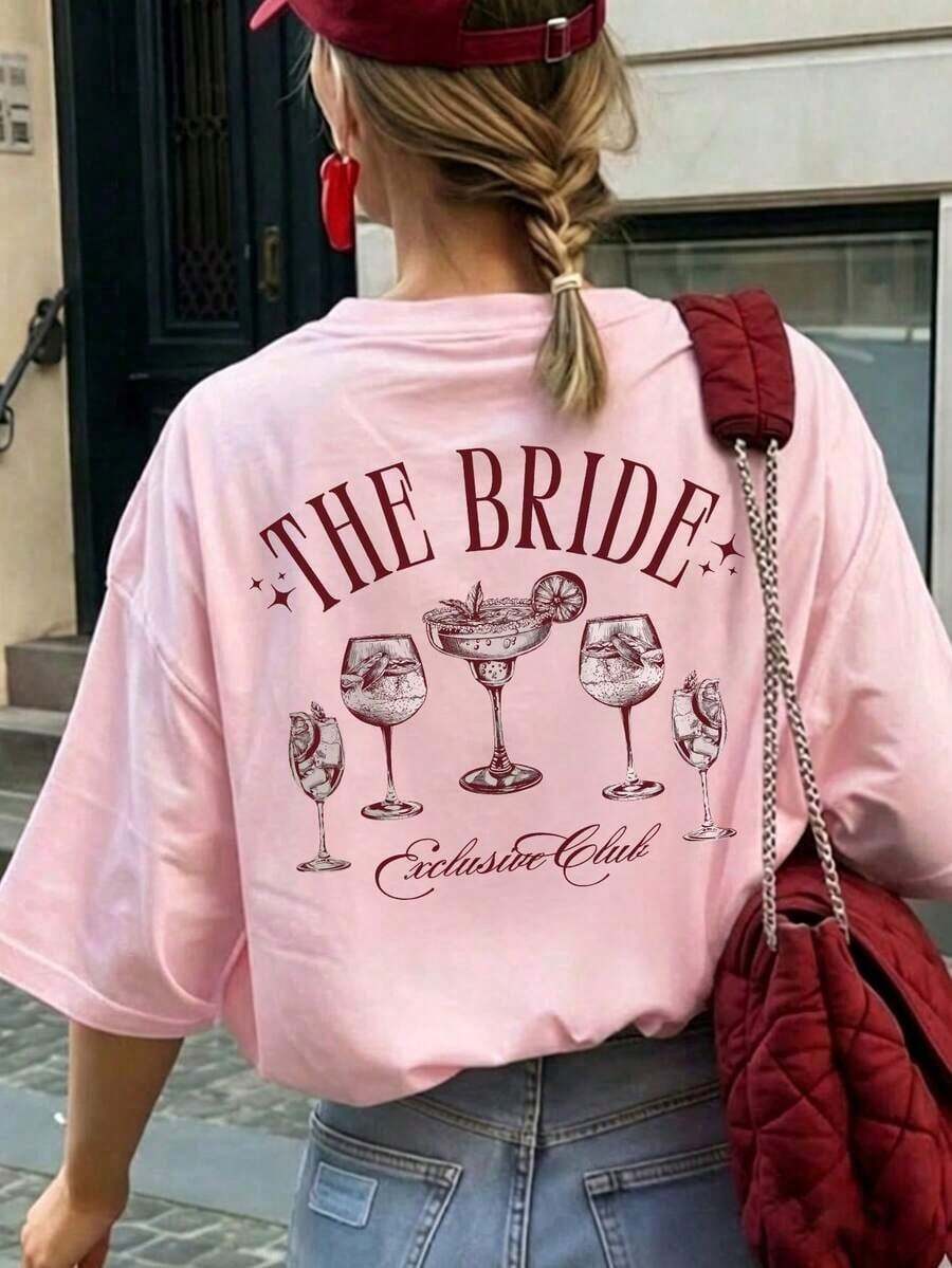 Camiseta casual para mujer, con estampado de anatomía del cerebro y el corazón, corte holgado y oversize, estilo callejero de cuello redondo y manga corta, adecuada para ir al trabajo, viajes urbanos, salidas de verano, reuniones con amigos, brunch de fin de semana en color negro - Rosa - Ver 1