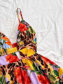 Vestido corto con estampado de limones coloridos para mujeres en vacaciones de primavera, outfit de San Valentín, atuendos de verano, vestido de cumpleaños - Multicolor 6 - Ver 3
