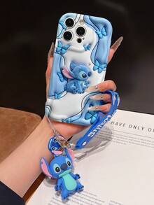 Disney Lilo And Stitch Phone Case : 3D Fluffy Pattern Border Protector Phone Soft Phone Case With A Free Cute Stitch Bracelet Chain Lanyard, Stitch, Lilo, Angel, For Apple 17 Promax 17 Pro 16 15 14 13 12 11 Pro Max XS Max X XR Soft Cover Summer Phone Case - trắng - Xem 7